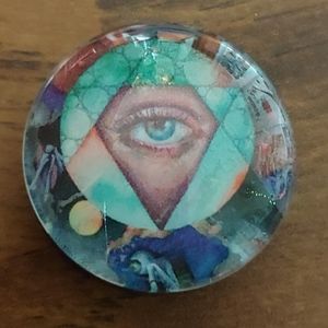 Eye Pentagram Glass Magnet